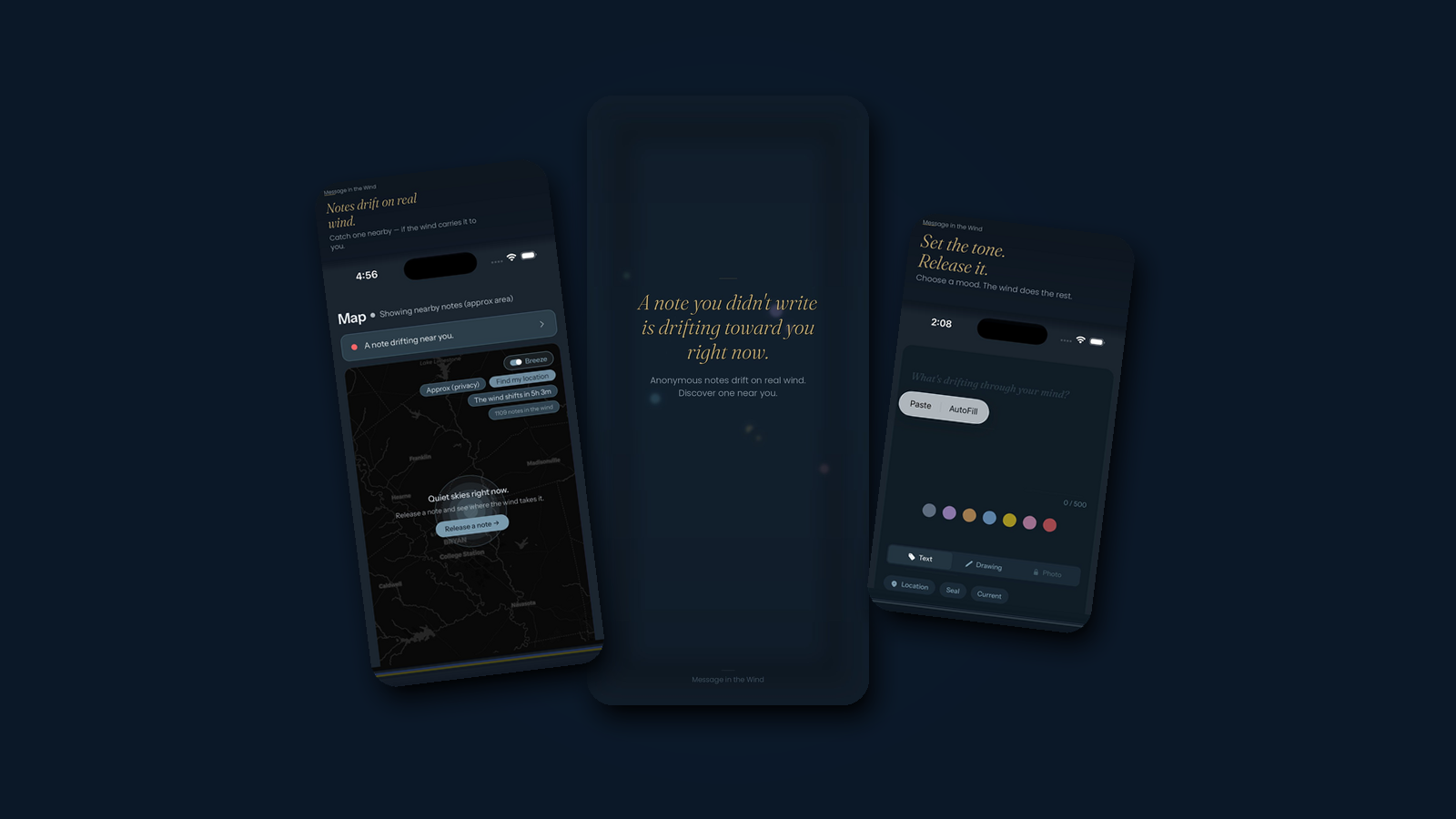 We Built an App Where Your Words Drift on Real Wind